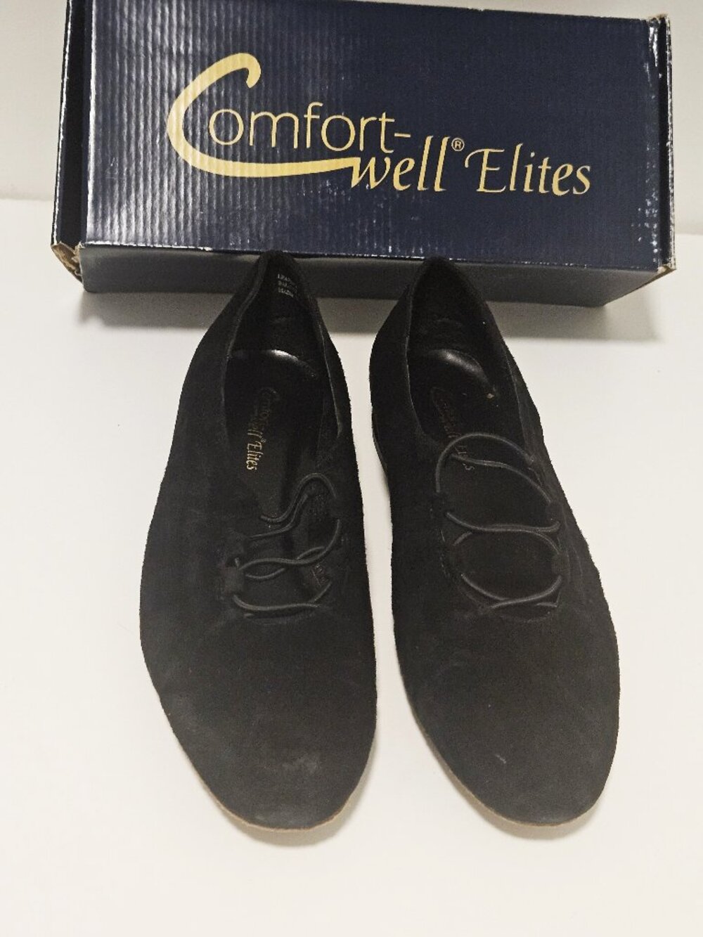 Comfort-well Elites black suede dance shoes, 9.5B